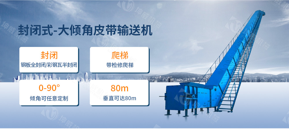 封閉式大傾角皮帶輸送機(jī)簡介